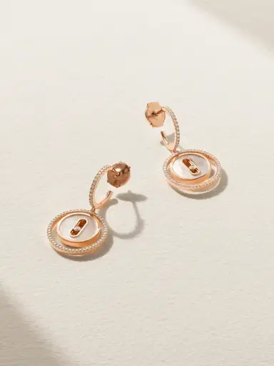 Messika Lucky Move 18-karat Gold, Mother-of-pearl And Diamond Earrings | Thumbnail 1 Messika Lucky Move 18-karat Gold, Mother-of-pearl And Diamond Earrings | Thumbnail 1