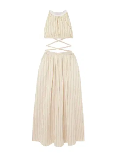 Chloé Cutout Striped Cotton And Silk-blend Maxi Dress | Thumbnail 1 Chloé Cutout Striped Cotton And Silk-blend Maxi Dress | Thumbnail 1