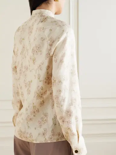 Loro Piana Klara Floral-print Linen And Cotton-blend Twill Blouse | Thumbnail 4 Loro Piana Klara Floral-print Linen And Cotton-blend Twill Blouse | Thumbnail 4