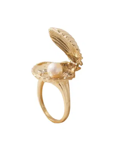 Mateo Lady Venus 14-karat Gold, Diamond And Pearl Ring | Thumbnail 1 Mateo Lady Venus 14-karat Gold, Diamond And Pearl Ring | Thumbnail 1