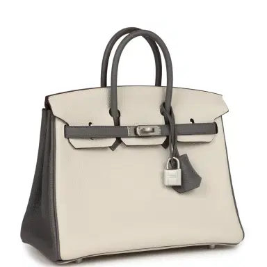 HERMÈS Hermes Special Order (HSS) Birkin 25 Beton and Etain Togo Brushed Palladium Hardware | Thumbnail 2 HERMÈS Hermes Special Order (HSS) Birkin 25 Beton and Etain Togo Brushed Palladium Hardware | Thumbnail 2