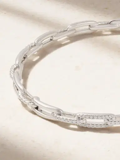 David Yurman Stax 18-karat White Gold Diamond Bracelet | Thumbnail 4 David Yurman Stax 18-karat White Gold Diamond Bracelet | Thumbnail 4