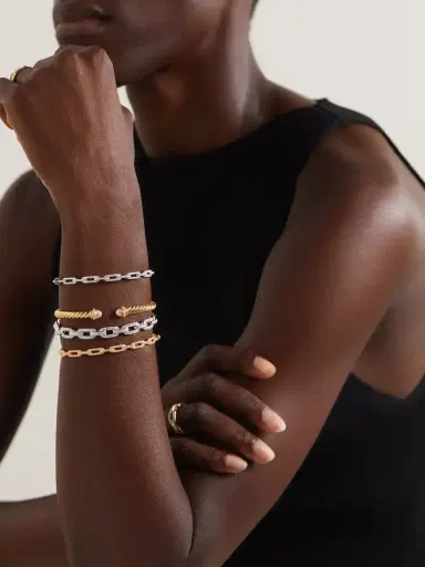 David Yurman Stax 18-karat White Gold Diamond Bracelet | Thumbnail 5 David Yurman Stax 18-karat White Gold Diamond Bracelet | Thumbnail 5