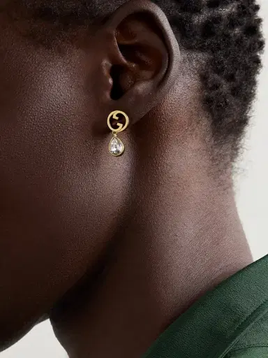 Gucci Blondie Gold-tone, Faux Pearl And Crystal Earrings | Thumbnail 2 Gucci Blondie Gold-tone, Faux Pearl And Crystal Earrings | Thumbnail 2