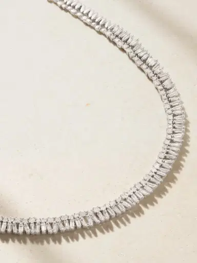 Suzanne Kalan 18-karat White Gold Diamond Tennis Necklace | Thumbnail 4 Suzanne Kalan 18-karat White Gold Diamond Tennis Necklace | Thumbnail 4