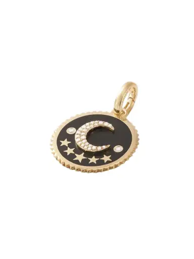 Foundrae Crescent 18-karat Gold, Diamond And Enamel Pendant | Thumbnail 1 Foundrae Crescent 18-karat Gold, Diamond And Enamel Pendant | Thumbnail 1