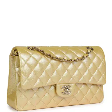 Chanel Chanel Medium Classic Double Flap Bag Yellow Iridescent Caviar Light Gold Hardware | Thumbnail 2 Chanel Chanel Medium Classic Double Flap Bag Yellow Iridescent Caviar Light Gold Hardware | Thumbnail 2