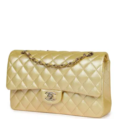 Chanel Chanel Medium Classic Double Flap Bag Yellow Iridescent Caviar Light Gold Hardware | Thumbnail 3 Chanel Chanel Medium Classic Double Flap Bag Yellow Iridescent Caviar Light Gold Hardware | Thumbnail 3