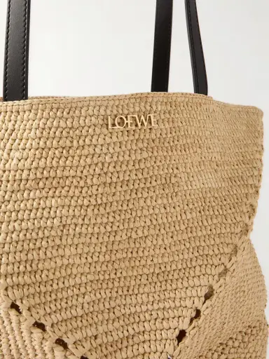 Loewe + Paula's Ibiza Puzzle Fold Medium Leather-trimmed Raffia Tote | Thumbnail 4 Loewe + Paula's Ibiza Puzzle Fold Medium Leather-trimmed Raffia Tote | Thumbnail 4