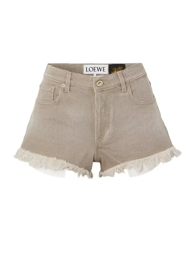 + Paula's Ibiza Anagram Frayed Embroidered Denim Shorts