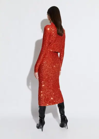 LAPOINTE Cashmere Sequin Midi Skirt | Thumbnail 2 LAPOINTE Cashmere Sequin Midi Skirt | Thumbnail 2