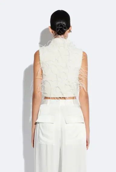 LAPOINTE Knit Tank With Feathers | Thumbnail 2 LAPOINTE Knit Tank With Feathers | Thumbnail 2