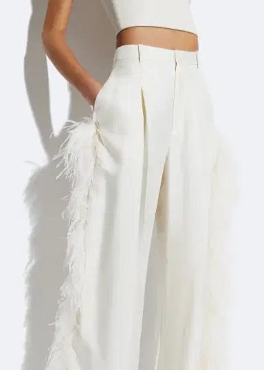 LAPOINTE Silky Twill Pleated Pant With Feathers | Thumbnail 3 LAPOINTE Silky Twill Pleated Pant With Feathers | Thumbnail 3