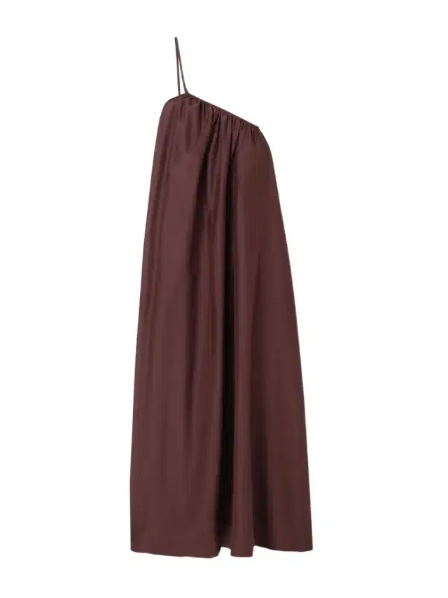 One-shoulder Organic Cotton And Silk-blend Maxi Dress