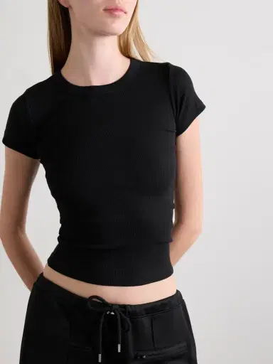LESET Kelly Ribbed Cotton-blend Jersey T-shirt | Thumbnail 3 LESET Kelly Ribbed Cotton-blend Jersey T-shirt | Thumbnail 3
