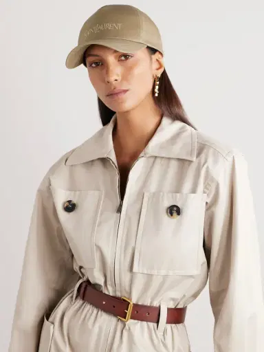 Saint Laurent Embroidered Cotton And Linen-blend Gabardine Baseball Cap | Thumbnail 6 Saint Laurent Embroidered Cotton And Linen-blend Gabardine Baseball Cap | Thumbnail 6