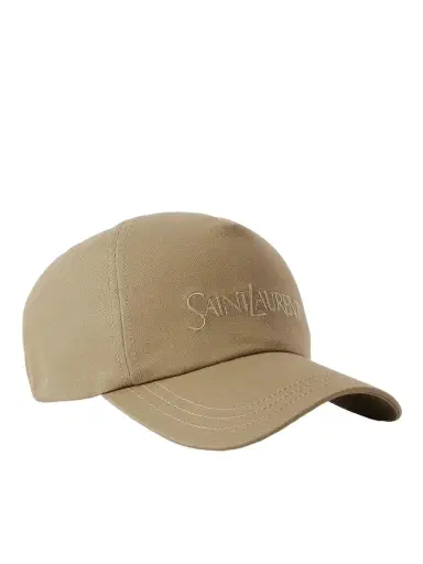 Saint Laurent Embroidered Cotton And Linen-blend Gabardine Baseball Cap | Thumbnail 1 Saint Laurent Embroidered Cotton And Linen-blend Gabardine Baseball Cap | Thumbnail 1