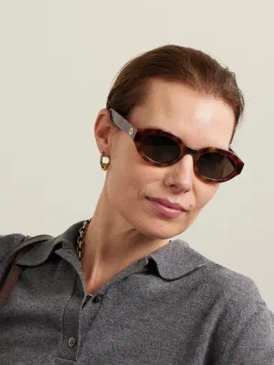 Gucci Eyewear Oval-frame Tortoiseshell Acetate Sunglasses | Thumbnail 2 Gucci Eyewear Oval-frame Tortoiseshell Acetate Sunglasses | Thumbnail 2
