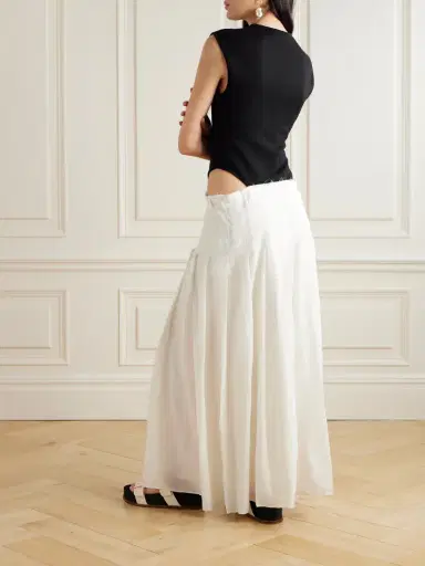 Gabriela Hearst Mina Two-tone Cutout Wool And Cashmere-blend And Pleated Wool Maxi Dress | Thumbnail 3 Gabriela Hearst Mina Two-tone Cutout Wool And Cashmere-blend And Pleated Wool Maxi Dress | Thumbnail 3