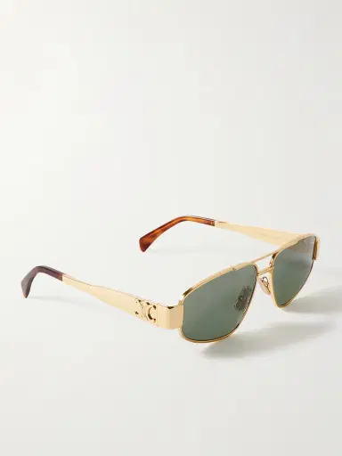 CELINE Eyewear Triomphe Aviator-style Gold-tone And Acetate Sunglasses | Thumbnail 3 CELINE Eyewear Triomphe Aviator-style Gold-tone And Acetate Sunglasses | Thumbnail 3