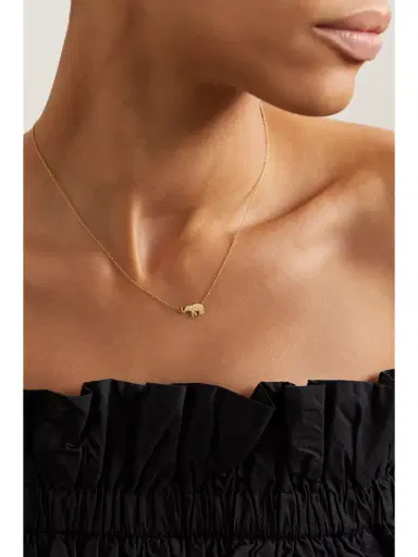 Jennifer Meyer Mini Elephant 18-karat Gold Diamond Necklace | Thumbnail 2 Jennifer Meyer Mini Elephant 18-karat Gold Diamond Necklace | Thumbnail 2