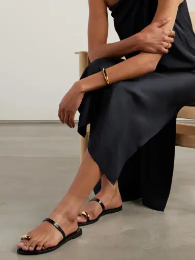 AMANU The Kibera Embellished Croc-effect Leather Sandals | Thumbnail 2 AMANU The Kibera Embellished Croc-effect Leather Sandals | Thumbnail 2