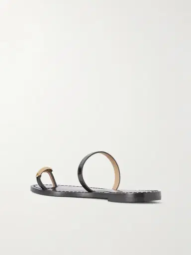 AMANU The Kibera Embellished Croc-effect Leather Sandals | Thumbnail 3 AMANU The Kibera Embellished Croc-effect Leather Sandals | Thumbnail 3