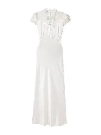 Rodarte Lace-trimmed Silk-satin Midi Dress | Thumbnail 1 Rodarte Lace-trimmed Silk-satin Midi Dress | Thumbnail 1