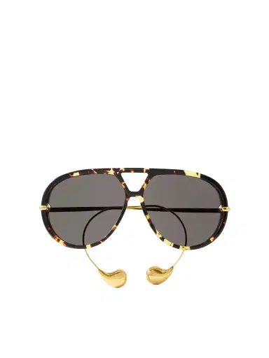 Bottega Veneta Eyewear Embellished Aviator-style Tortoiseshell Recycled-acetate And Gold-tone Sunglasses | Thumbnail 1 Bottega Veneta Eyewear Embellished Aviator-style Tortoiseshell Recycled-acetate And Gold-tone Sunglasses | Thumbnail 1