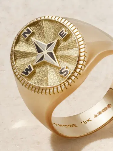 Foundrae Internal Compass 1-karat Gold And Enamel Signet Ring | Thumbnail 4 Foundrae Internal Compass 1-karat Gold And Enamel Signet Ring | Thumbnail 4