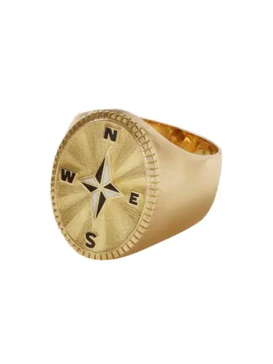 Foundrae Internal Compass 1-karat Gold And Enamel Signet Ring | Thumbnail 1 Foundrae Internal Compass 1-karat Gold And Enamel Signet Ring | Thumbnail 1