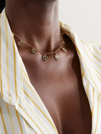 Marlo Laz Wee Porte Bonheur 14-karat Gold Multi-stone Necklace | Thumbnail 2 Marlo Laz Wee Porte Bonheur 14-karat Gold Multi-stone Necklace | Thumbnail 2