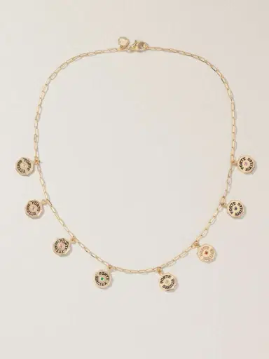 Marlo Laz Wee Porte Bonheur 14-karat Gold Multi-stone Necklace | Thumbnail 4 Marlo Laz Wee Porte Bonheur 14-karat Gold Multi-stone Necklace | Thumbnail 4