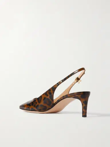 Gianvito Rossi Nuit 55 Leopard-print Glossed-leather Slingback Pumps | Thumbnail 3 Gianvito Rossi Nuit 55 Leopard-print Glossed-leather Slingback Pumps | Thumbnail 3