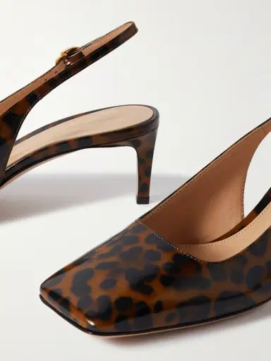 Gianvito Rossi Nuit 55 Leopard-print Glossed-leather Slingback Pumps | Thumbnail 4 Gianvito Rossi Nuit 55 Leopard-print Glossed-leather Slingback Pumps | Thumbnail 4
