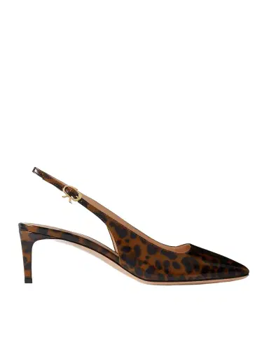 Gianvito Rossi Nuit 55 Leopard-print Glossed-leather Slingback Pumps | Thumbnail 1 Gianvito Rossi Nuit 55 Leopard-print Glossed-leather Slingback Pumps | Thumbnail 1