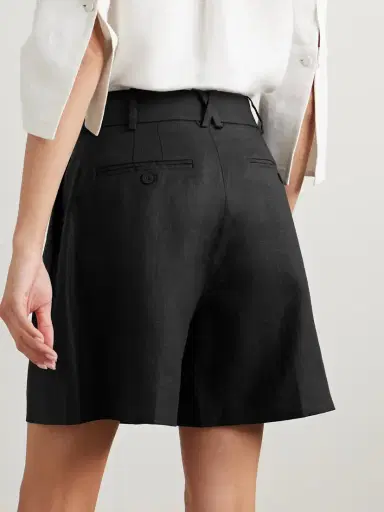 Another Tomorrow + Net Sustain Pleated Linen Shorts | Thumbnail 4 Another Tomorrow + Net Sustain Pleated Linen Shorts | Thumbnail 4