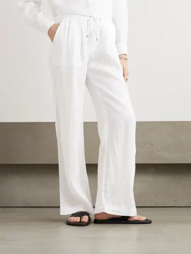 James Perse Pleated Linen Wide-leg Pants | Thumbnail 3 James Perse Pleated Linen Wide-leg Pants | Thumbnail 3