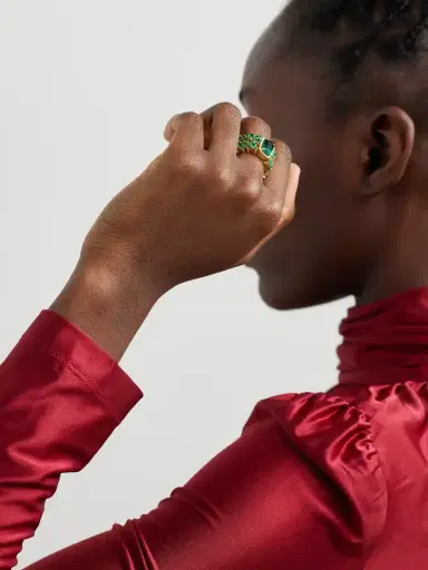 Suzanne Kalan 18-karat Gold, Emerald And Diamond Ring | Thumbnail 2 Suzanne Kalan 18-karat Gold, Emerald And Diamond Ring | Thumbnail 2