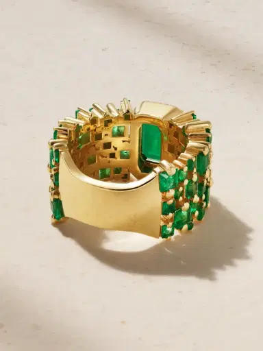 Suzanne Kalan 18-karat Gold, Emerald And Diamond Ring | Thumbnail 3 Suzanne Kalan 18-karat Gold, Emerald And Diamond Ring | Thumbnail 3