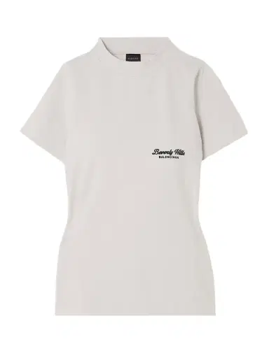 Balenciaga Embroidered Stretch-cotton T-shirt | Thumbnail 1 Balenciaga Embroidered Stretch-cotton T-shirt | Thumbnail 1