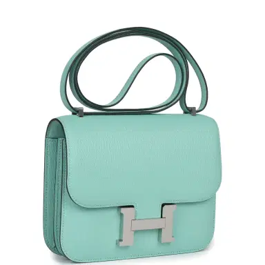 HERMÈS Hermes Constance 18 Aqua Chevre Palladium Hardware | Thumbnail 2 HERMÈS Hermes Constance 18 Aqua Chevre Palladium Hardware | Thumbnail 2
