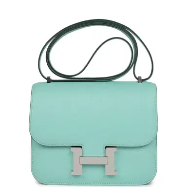 HERMÈS Hermes Constance 18 Aqua Chevre Palladium Hardware | Thumbnail 1 HERMÈS Hermes Constance 18 Aqua Chevre Palladium Hardware | Thumbnail 1