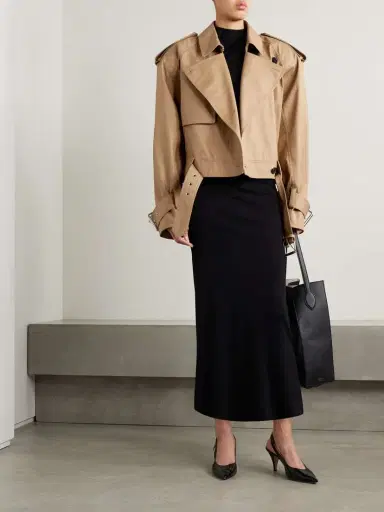 Khaite Hammond Cropped Belted Cotton-blend Twill Trench Coat | Thumbnail 2 Khaite Hammond Cropped Belted Cotton-blend Twill Trench Coat | Thumbnail 2