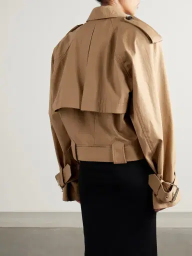 Khaite Hammond Cropped Belted Cotton-blend Twill Trench Coat | Thumbnail 4 Khaite Hammond Cropped Belted Cotton-blend Twill Trench Coat | Thumbnail 4