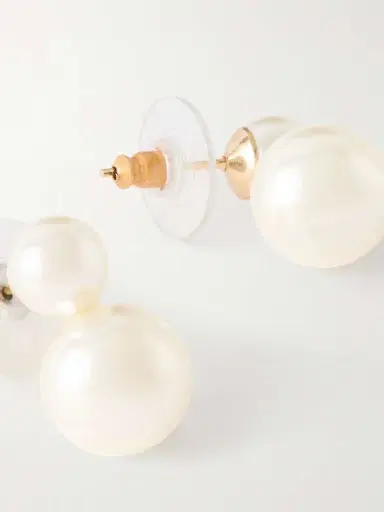 Jennifer Behr Iris Gold-tone Pearl-like Earrings | Thumbnail 4 Jennifer Behr Iris Gold-tone Pearl-like Earrings | Thumbnail 4