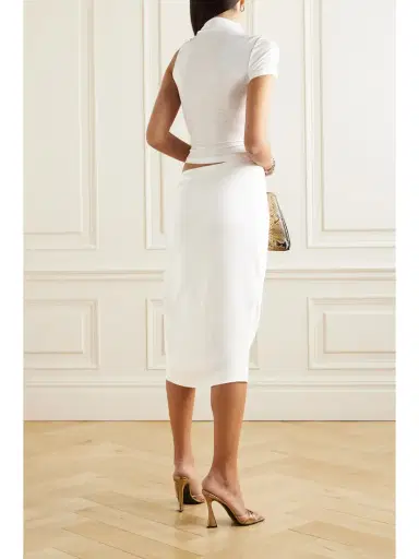 Christopher Esber Fusion Cutout Ribbed Stretch-jersey And Faille Midi Dress | Thumbnail 3 Christopher Esber Fusion Cutout Ribbed Stretch-jersey And Faille Midi Dress | Thumbnail 3