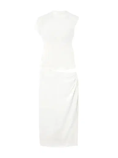 Christopher Esber Fusion Cutout Ribbed Stretch-jersey And Faille Midi Dress | Thumbnail 1 Christopher Esber Fusion Cutout Ribbed Stretch-jersey And Faille Midi Dress | Thumbnail 1