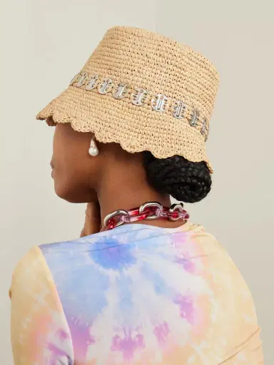 Rabanne Embellished Raffia Bucket Hat | Thumbnail 2 Rabanne Embellished Raffia Bucket Hat | Thumbnail 2