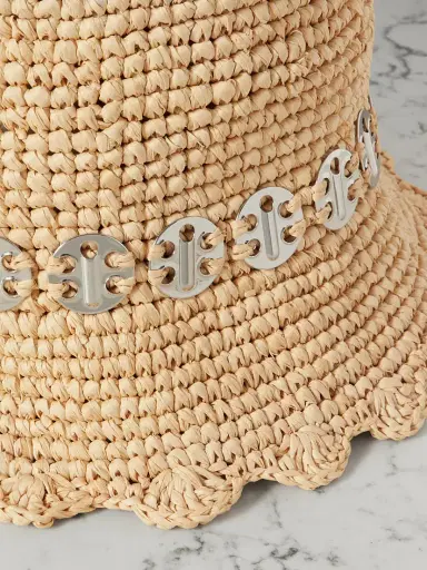 Rabanne Embellished Raffia Bucket Hat | Thumbnail 3 Rabanne Embellished Raffia Bucket Hat | Thumbnail 3